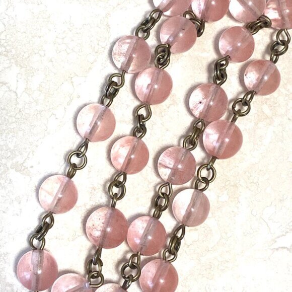 Cute Cherry Quartz Bronze Slim Mushroom Pendant Adjustable Choker - Picture 8 of 16